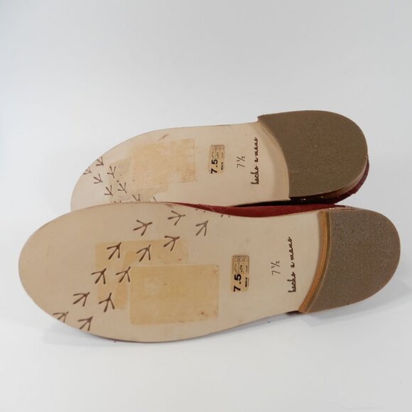 Beek Bunting Lace Up Chukka Flat Booties Size 7.5 Burgundy Red Suede NEW $375 - Picture 7 of 10